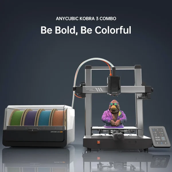 ANYCUBIC Kobra 3 Combo Multi-Color FDM 3D Printer With Max 600mm/s Printing Speed Build Size 250x250x260mm Print in 4 to 8 Color - Image 2